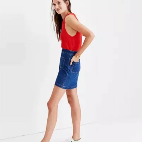 Madewell Denim Zip Front Mini Jean Skirt - Picture 3 of 8